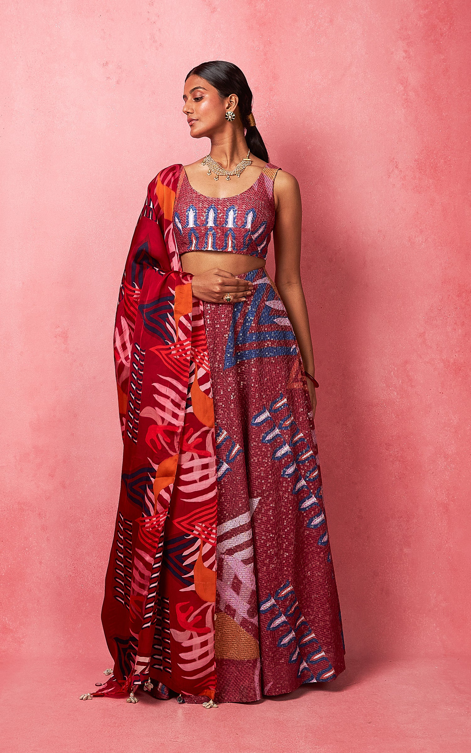 Multicoloured Lehenga Set Vedika M multicoloured-lehenga-set-vedika-m